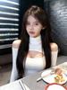 Women's Hollowed-Out Off-Shoulder Long-Sleeve Top - 2025 Autumn Korean Style: Versatile and Elegant Inner/Outer Wear