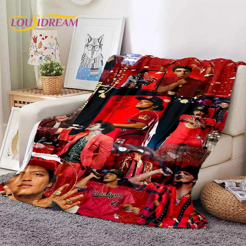 Bruno Mars D Soft Flannel Throw Blanket Comfortable for Picnic Bed Home Bedroom Cover Perfect Kids Gift