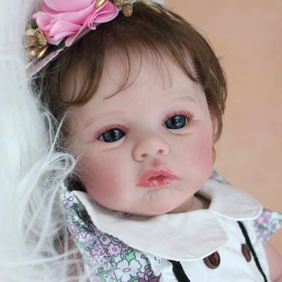 3D Marble Texture Skin Visible Veins Soft Silicone Reborn Baby Doll Toy For Girl 45CM Cloth Body Art Bebe Child Dress Up Boneca