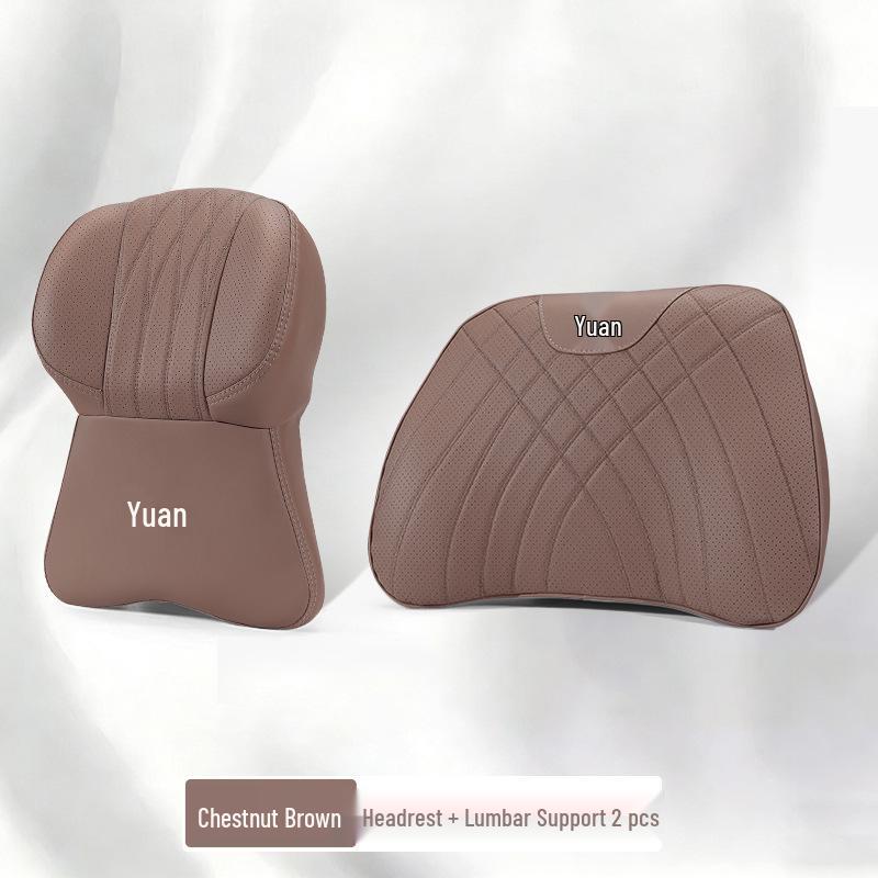 Compatible BYD Yuan PLUS/Pro/UP Car Headrest & Lumbar Support Set - Four Seasons Comfort Edition