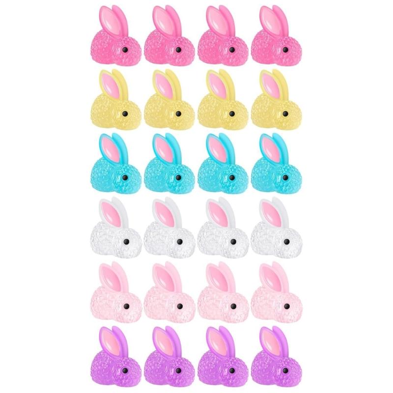 

60 шт. смоляная светящаяся статуя кролика для внутреннего и наружного украшения мини светящиеся статуи кролика фигурка пейзаж