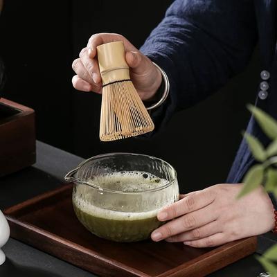 7er-Set japanisches Matcha-Teeservice aus Glas, Momohonri-Teebürste, Matcha-Schale, Teespender aus der Song-Dynastie