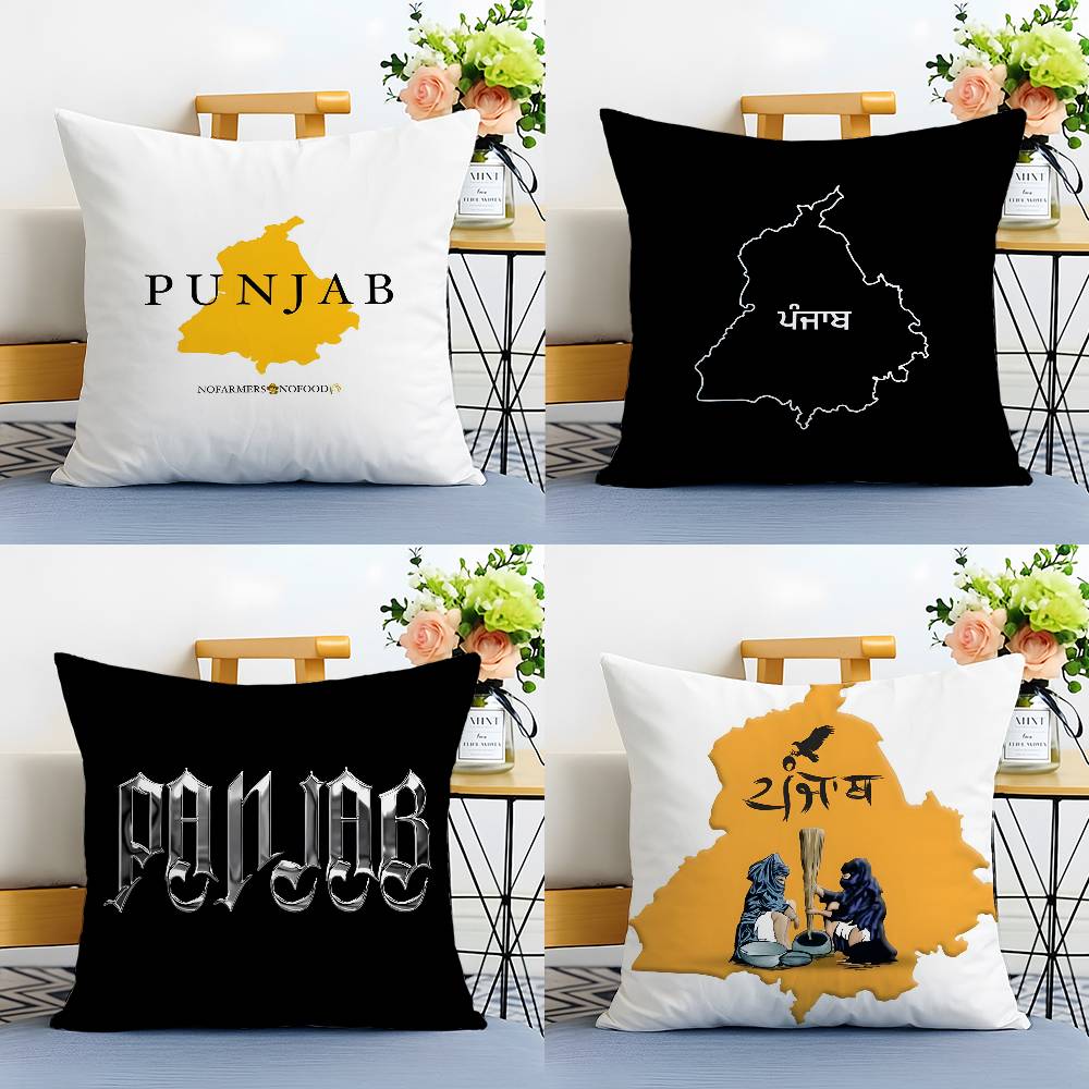 PPunjab MMap Pillow Case Antidustmite Pillowcase Invisible zipper silky plush Sofa
