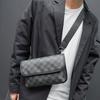 Men's plaid shoulder bag trendy messenger bag boys street fashion satchel student small bag personalized messenger bag new