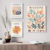 Abstrakcyjny Matisse Plakat Kolorowy Boho Kwiat Liście Malarstwo na Płótnie Henri Koralowe Wydruki na Ścianę Salon Dekoracja Domu