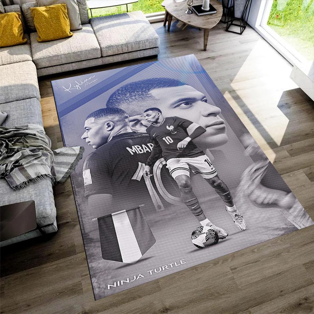 Star Player Kylian Mbappé Floor Mat Perfect for Outdoor Study room Playrooms Foyer Anti-slip Rug Office home decor Birthday Christmas Gift