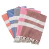100% Cotton Striped Tassel Beach Towel - 30 Color Options