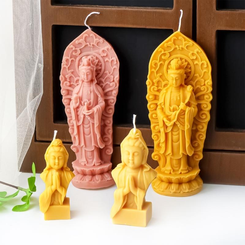 Flexible Silicone Mold Handmade Scented Candle Mould 3D Prayer Shaped Aromatherapy Jewelry Mold Home Decorations