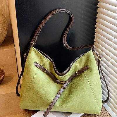 Herbst neue Retro-Tote-Bag mit großem Fassungsvermögen für Damen, lässige, einfache Pendler-Einschulter-Doppelschulter-Umhängetasche