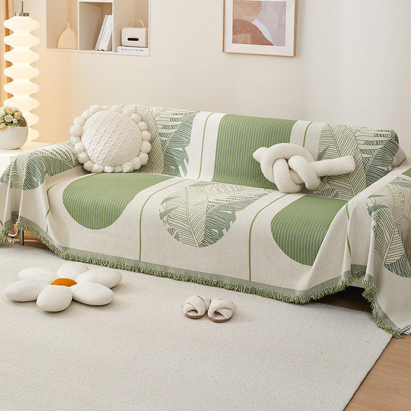 Ins Style Sofa Towel Full Cover Cloth Green Chenille Four Seasons Universal Sofa Cushion Cover High-Grade Sofa Cover Towel