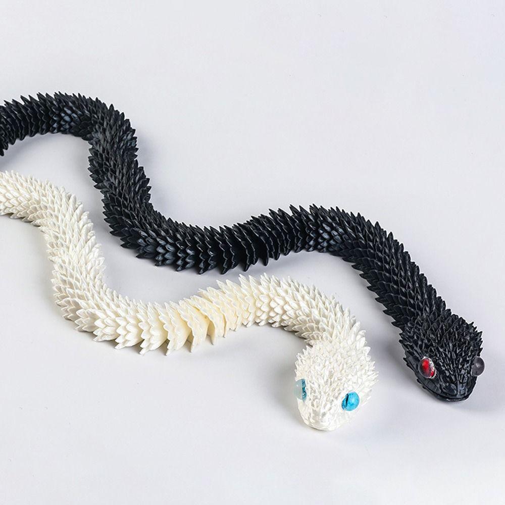 30/45/60cm 3D Printed Snake Toy Multicolor Animal Simulation Model  Halloween