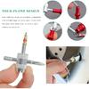 4-Way Tire Valve Tool, 4-in-1 Automobile Valve Core Remover Installer Tire Stem Puller, 4 Way Multifunctional Tyre Stem Core Wrench Repair Tool for