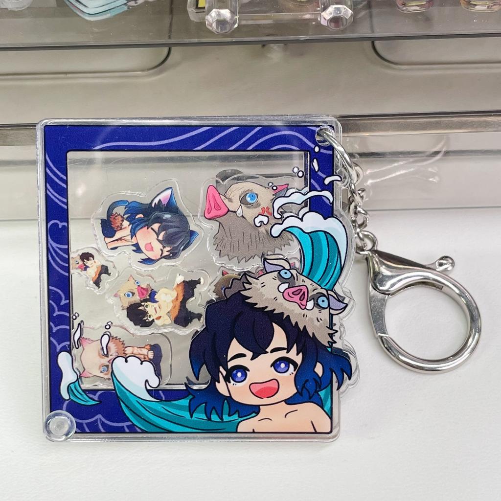 Demon Slayer DIY Shaky Fun Acrylic Anime Cartoon Peripheral Detachable Keychain