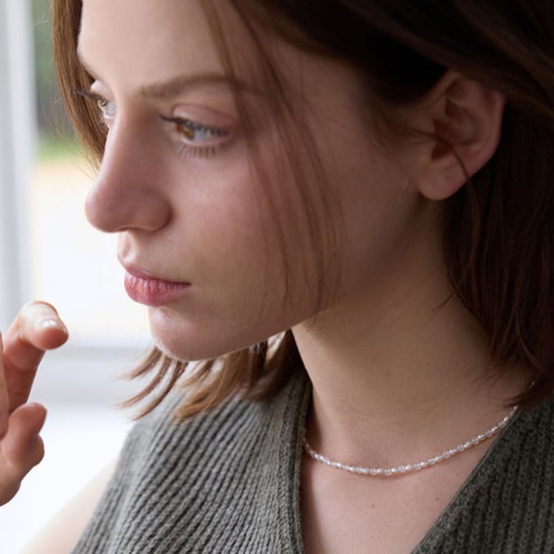 PAIGEFLYNN JEWELRY [925 Silver] Newage Jade Freshwater Pearl Necklace