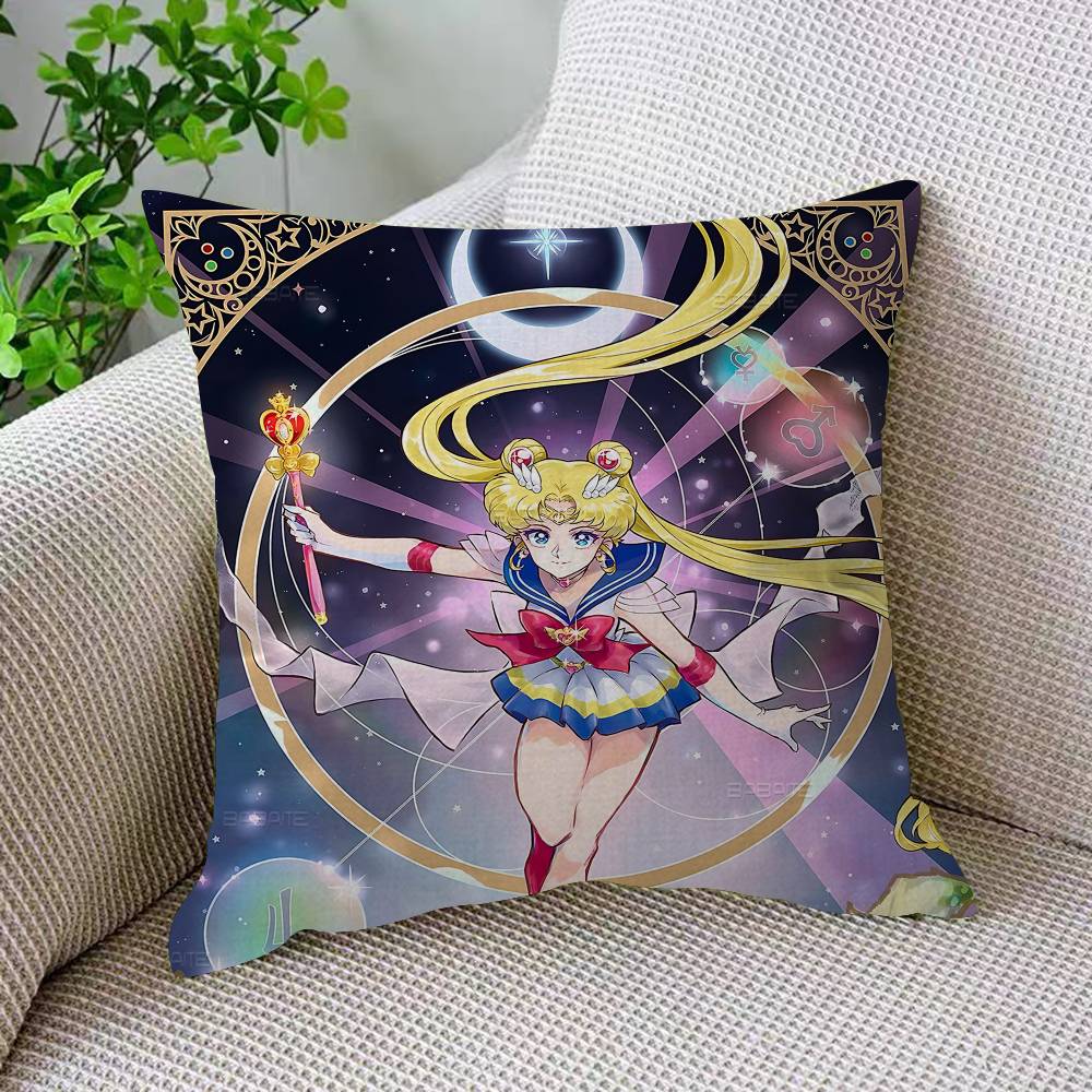 Lovely S-Sailor M-Moon Pillow Gift Home Office Decoration Bedroom Sofa Car Cushion Cover Case 45X45