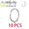 10/50 PCS Classical 316L Stainless Steel Nose Ring Earrings Septum Clicker Ear Cartilage Tragus Piercing Lip Body Jewelry Unisex