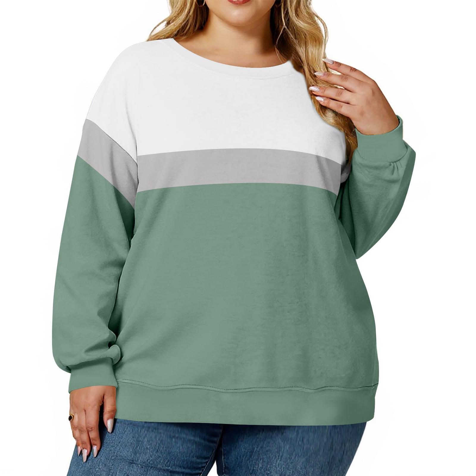 

Plus Size Sweatshirt For Women Oversized Crewneck Long Sleeve Pullover Tops XL