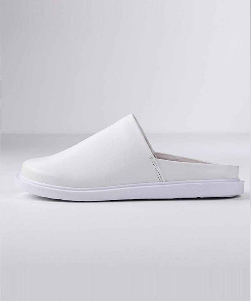 Liefny Leather Mule Low Clog White (Murrl11)