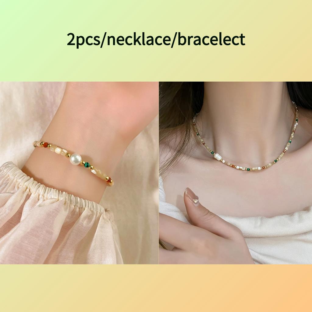 Vintage Imitation Natural Pearl Tourmaline Bead Necklace, Irregular Blue Collarbone Necklace, Women's Banquet Accessories