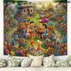 The Flintstones Cartoon Wall Tapestry Aesthetic Wall Hanging Printed Fabric Blanket Decorative Tapestries for Bedroom Living Room Home Decor