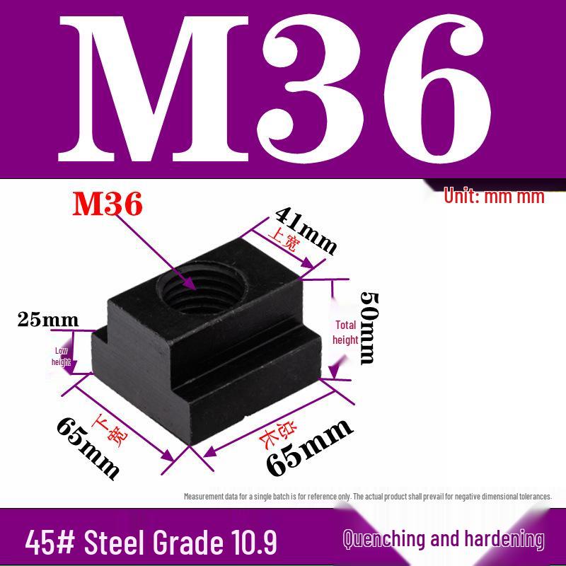 Pressure Plate Trapezoidal T-Slot Nut, Sizes M8-M27