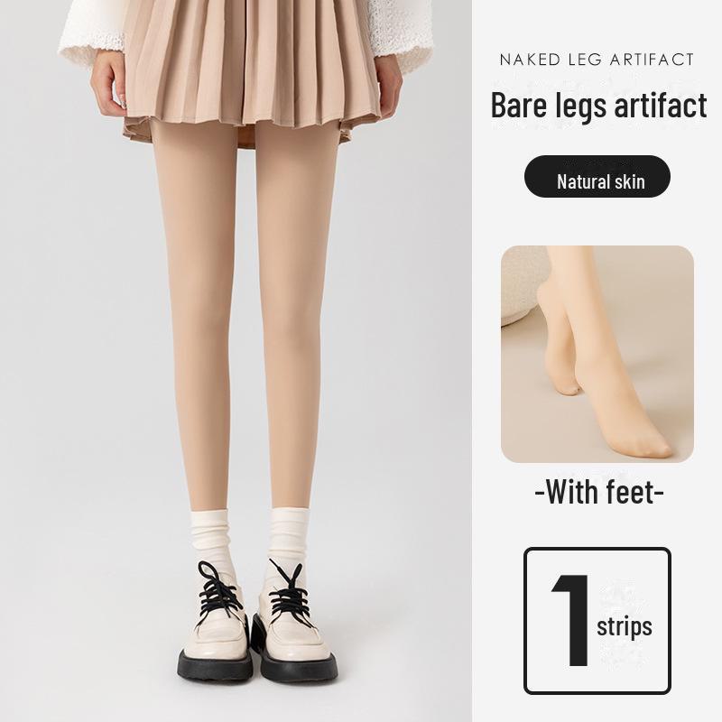 Bare Legs Women's Autumn/Winter Nude Super Natural Thickened Flesh-Tone Anti-Snag Velvet Pantyhose