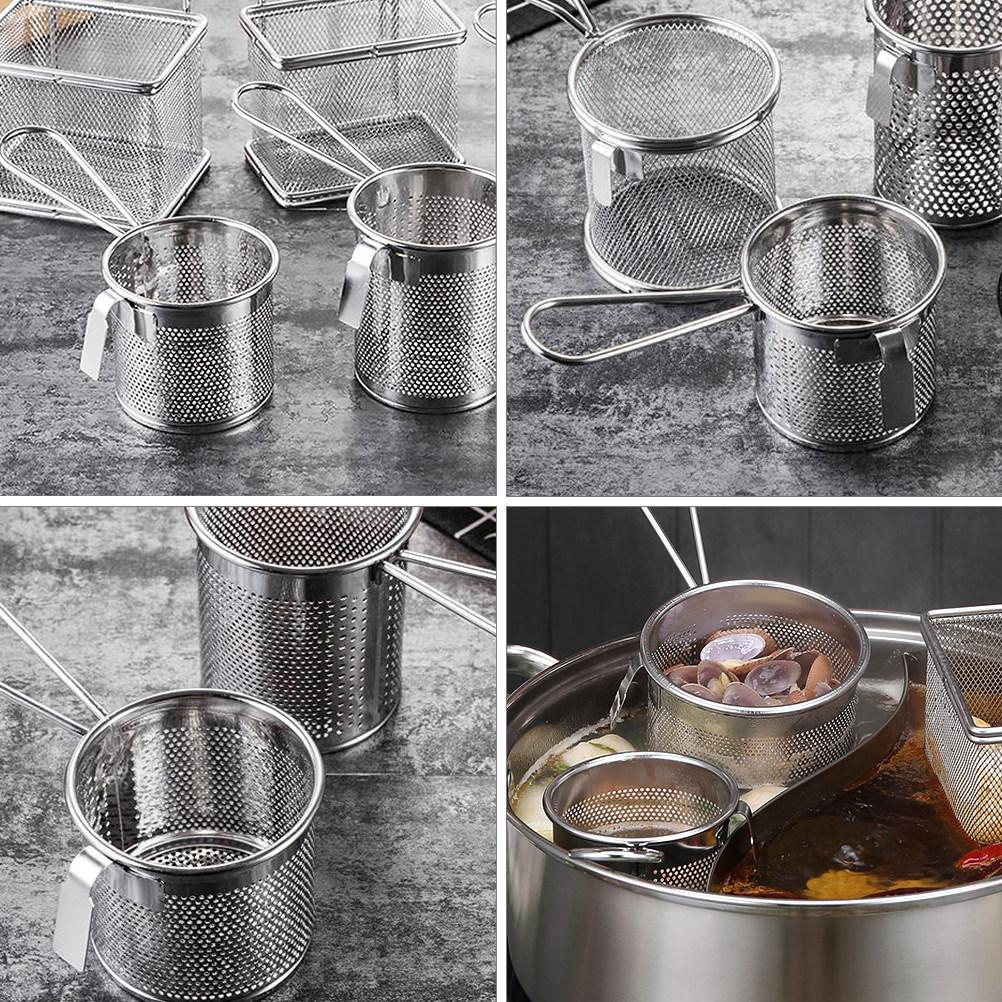 

Hot Pot Drainer Kitchen Hotpot Net Basket Easy to Clean Colander Mesh Hot-pot Strainer Practical 16.5X9X8CM
