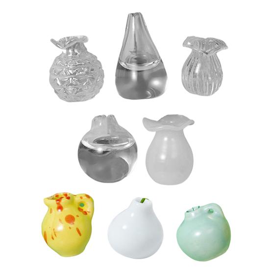 4/5/6/8/9/10/12/14Pcs/Set 3D Flower Vase Fridge Magnet Home Office Kitchen Locker Refrigerator Mini Ceramic Vase Magnetic Decoration Ornament