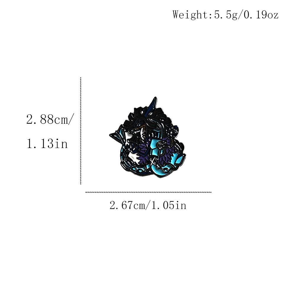 Japanese Anime Inspired Pokemon & One Piece Metal Badge Brooch - Luffy & Gengar Design