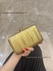 Gold Plissierte Umhänge-Clutch: Quadratische Abendtasche für Brautjungfern & gesellschaftliche Veranstaltungen