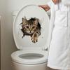 Easy Apply Toilet Seat Stickers 3D Realistic Cat Sticker, Waterproof PVC Lid Decal, Removable Cute Bathroom Decor for Home Self-adhesive Kitten