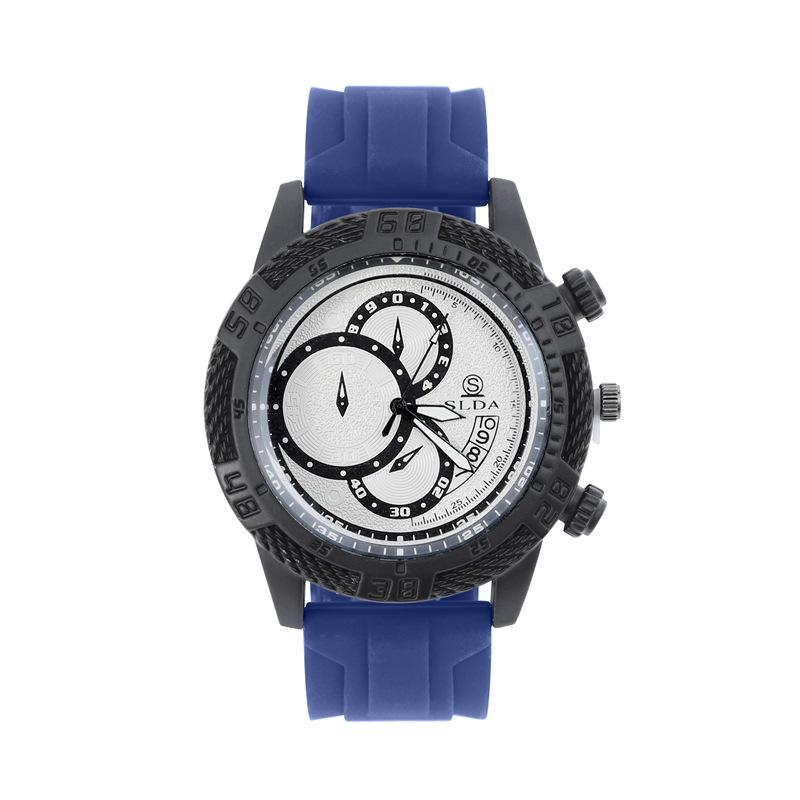 Fashion Casual Men's Quartz Watch Silicone Band Business Wristwatch