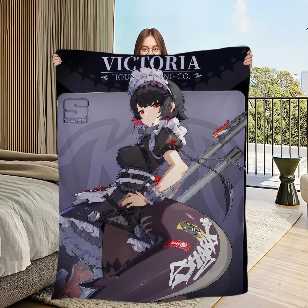 

ZZZ Ellen Joe fanart Zenless Zone Zero Flannel warm comfort soft plush blanket for sofa living room office bedroom travel gift 75x90cm