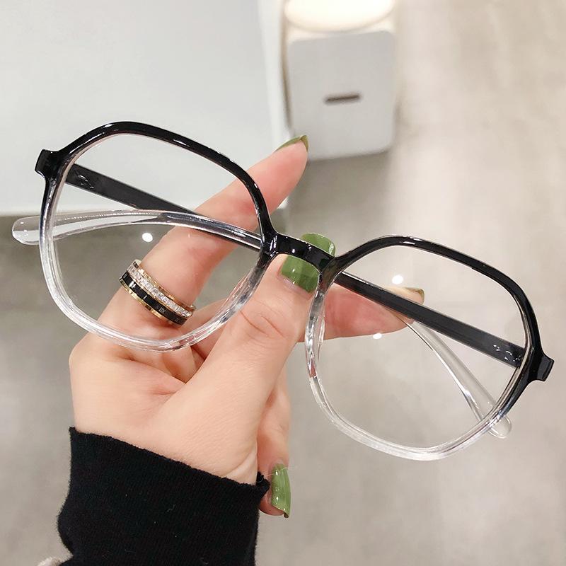 New Women's Polygonal Anti-Blue Light Glasses - European & American Style, Trendy Finished Prescription Glasses