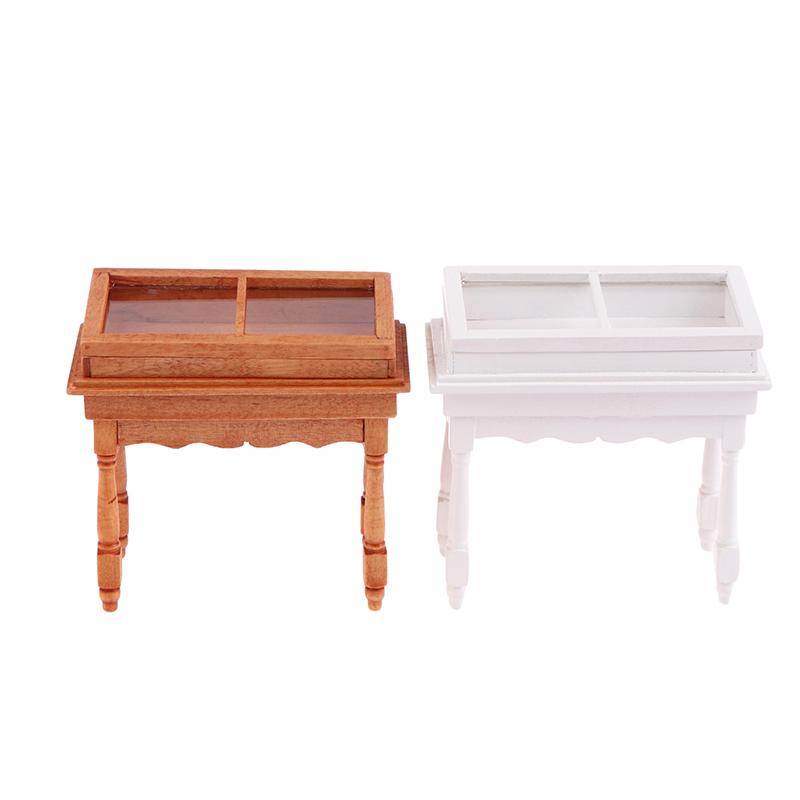 1:12 Dollhouse Miniature Counter Clamshell Jewelry Display Cabinet Showcase Storage Cabinet Furniture Doll House Decor Toy