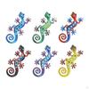 Metal Gecko Wall Art 2D Hanging Artwork,Art Decoration Ornament for Porch Cafe Patio Home