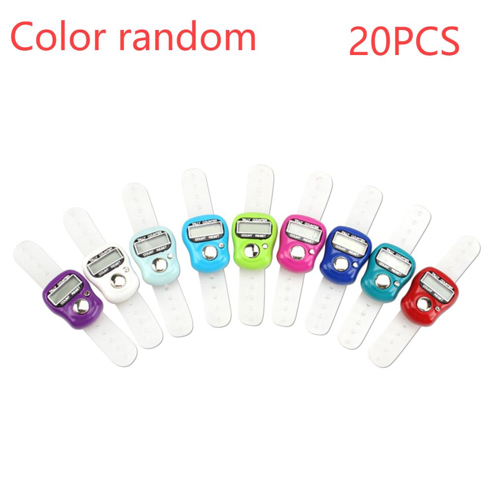 10/20 szt. Pierścionek z licznikiem palców 5-cyfrowy LED Elektroniczny ręczny licznik klikacz z koralikiem Tasbih islamskim