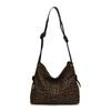Fashion Trend Velvet Leather In Style Feminine Bag New Korean Version Popular Leopard Print Large Capacity Shoulder Bag