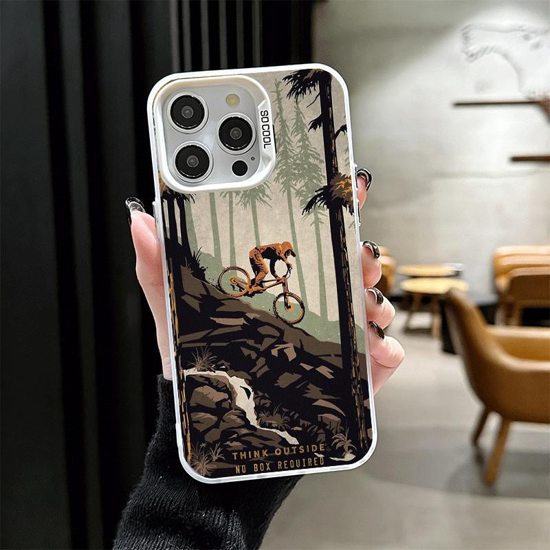 

Mountain Bike Bicycle Shockproof Phone Case for iPhone 17 Air 16 16E 15 Pro Max 14 Plus 13 Mini 12 Back Cover Anti Fall Fundas iPhone 12 Pro