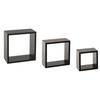Cube Black Wall Shelves 3 Pieces