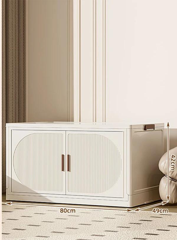 Folding Storage Box Storage Cabinet With Wheels Multifunctional Box With Pulley Household Sorting Wardrobe Organizer Container