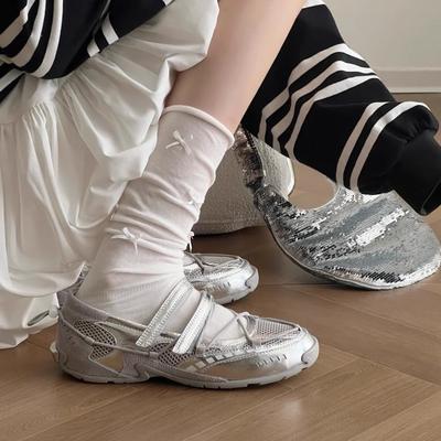 Ballerines plates super douces pour l'été pour femmes, nouvelles, respirantes en maille, à décolleté bas, Mary Jane, chaussures simples tendance