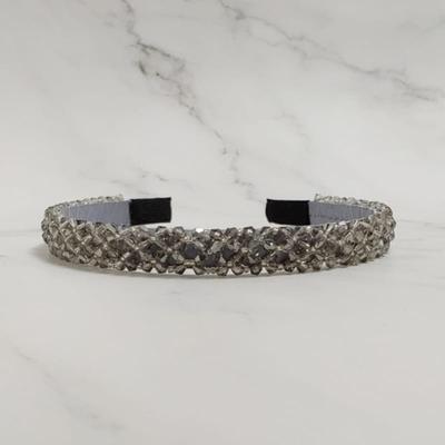 LALA Handmade Crystal Bead Hairband - Grey