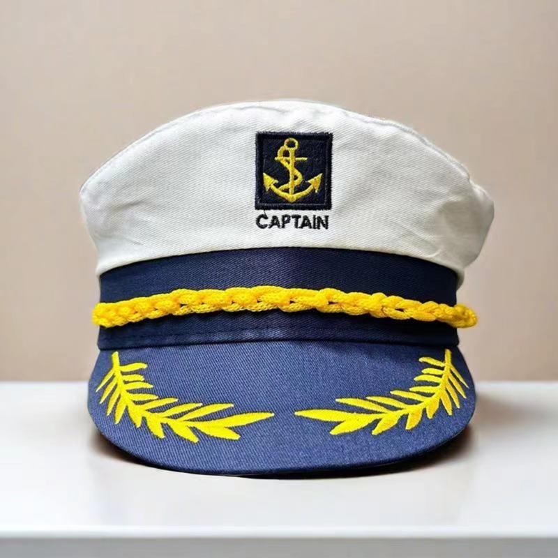 Women Adjustable Captain Sailors Hat Breathable Polyester Lightweight For Daily Outings