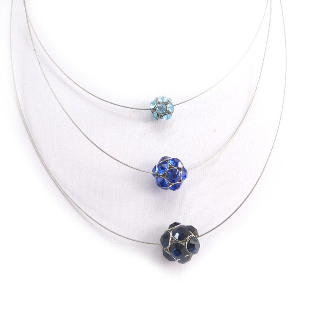 Les Trésors De Lily [J8955] - Blue 'Sissi' Cable Necklace