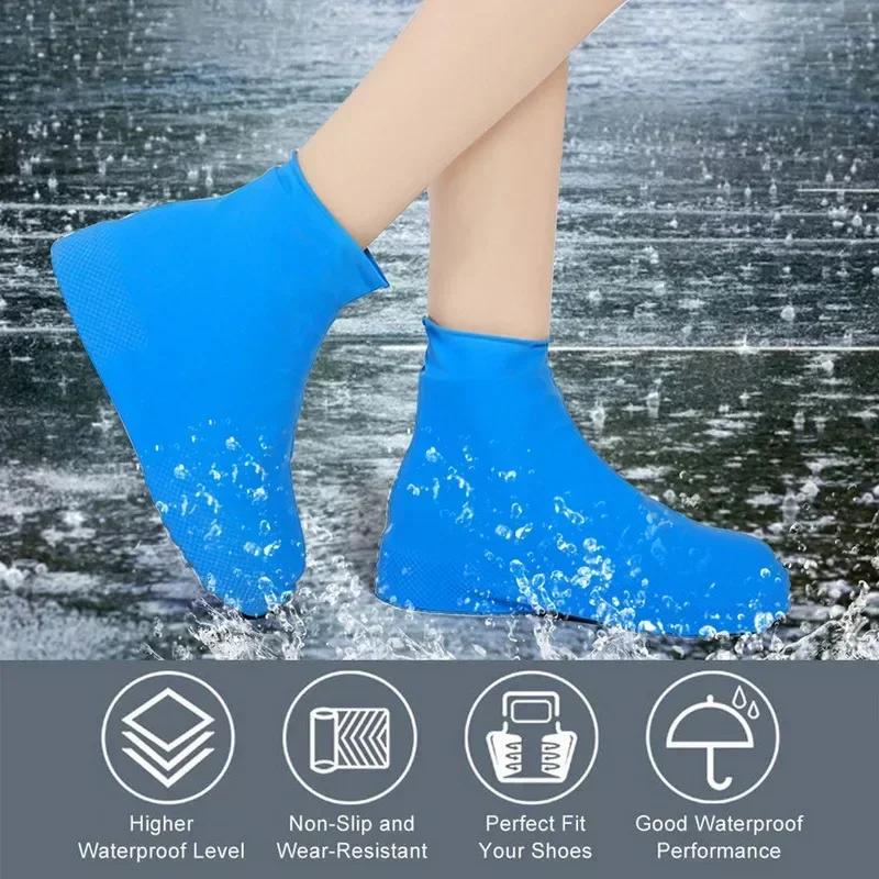 Outdoor Rain Boots Travel Overshoes Waterproof Rain Shoe Protector Reusable Shoes Antis-Slip Products Covers Gear Rubber Boot