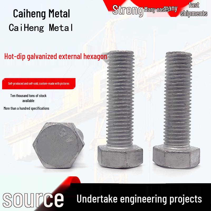 Hot-Dip Galvanized Hexagon Screws: Full & Half Thread, Photovoltaic Power Dacromet Zinc M8 x 20 - Full thread hexagon bolt