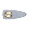 MIU MIU 3D Logo Letter Decoration Leather Metal Hair Clip Women Accessories Gray 5IF092_069_F0591
