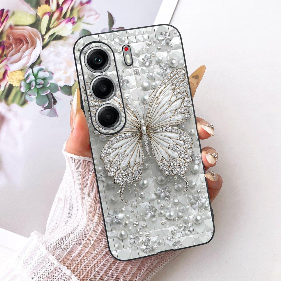 For Tecno Camon 40 Pro 4G 5G Camon40 CM5 Phone Case Colorful Butterflu Flower Women Girly Soft Silicone Casing Matte Back Cover