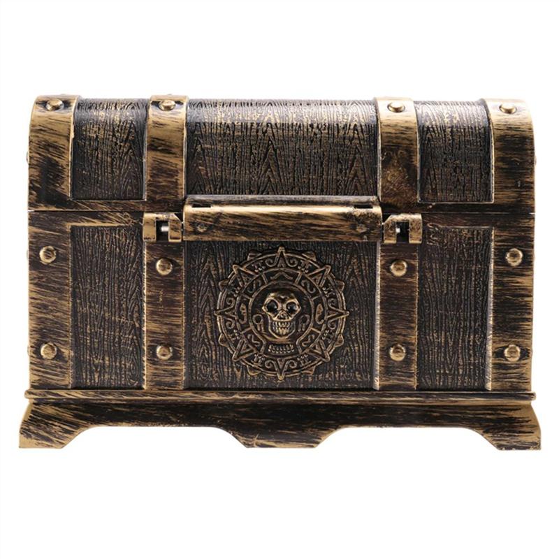 Pirate Treasure Chest Decorative Treasure Chest Keepsake Jewelry Box Plastic Toy Treasure Boxes Decor